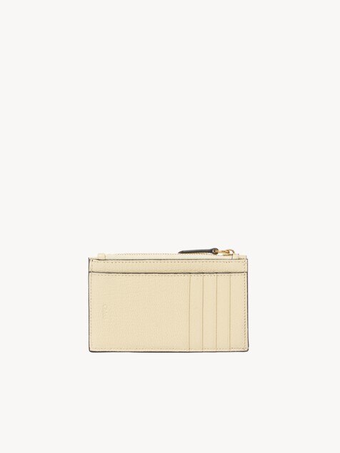 Small Envelope purse with card slots in grained leather