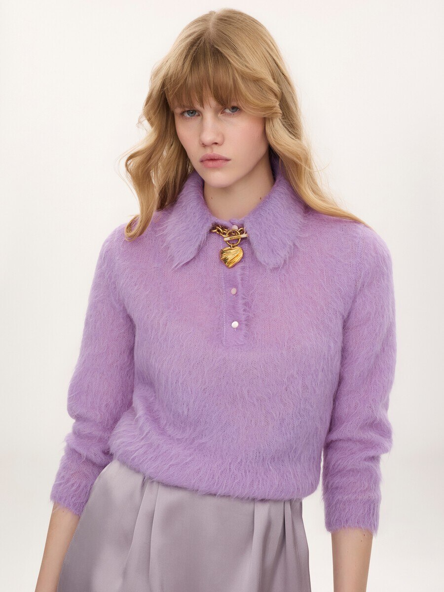 Polo-Pullover aus Alpakawollstrick - 4