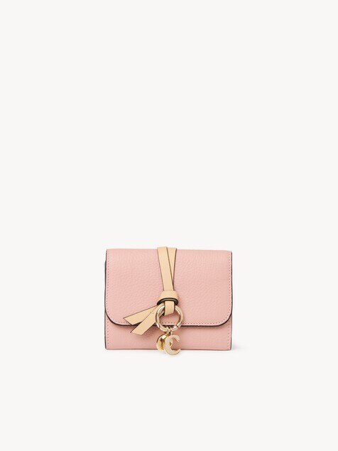 Small Alphabet tri-fold in grained leather