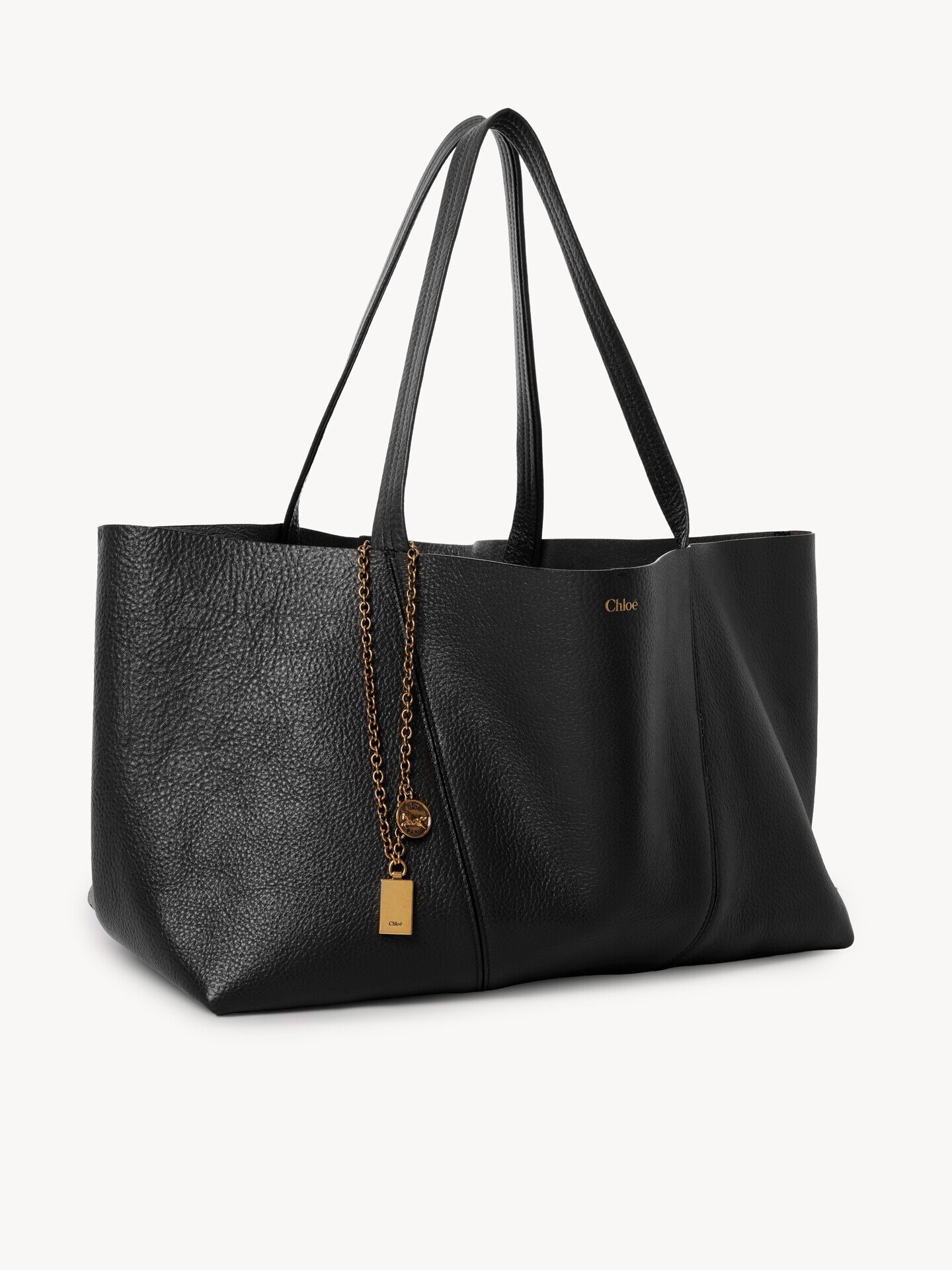 Chlo&eacute; Spin east-west tote bag in grained leather - 3.0