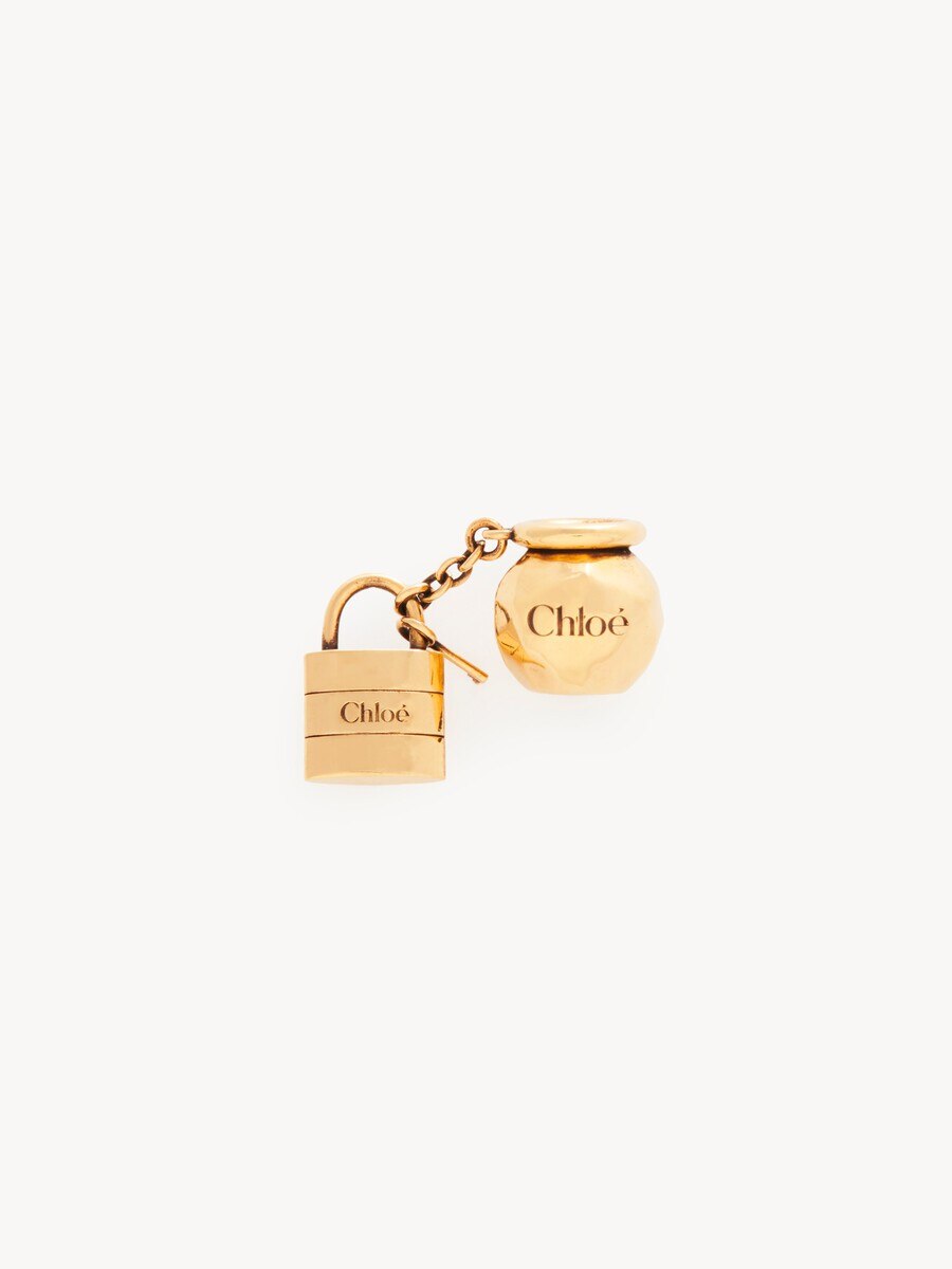 Sphere Lock Dice charm for Bracelet bag in brass - 2