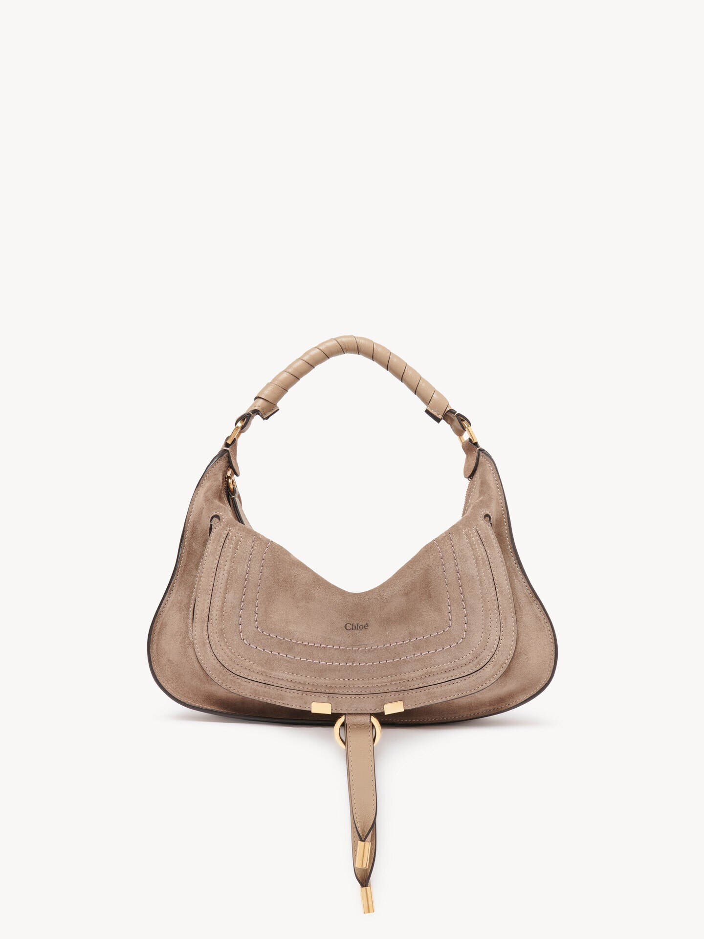 Small Marcie shoulder bag in suede leather - 1
