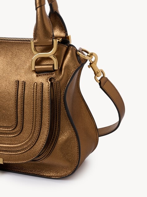 Bolso Marcie peque&ntilde;o de cuero metalizado