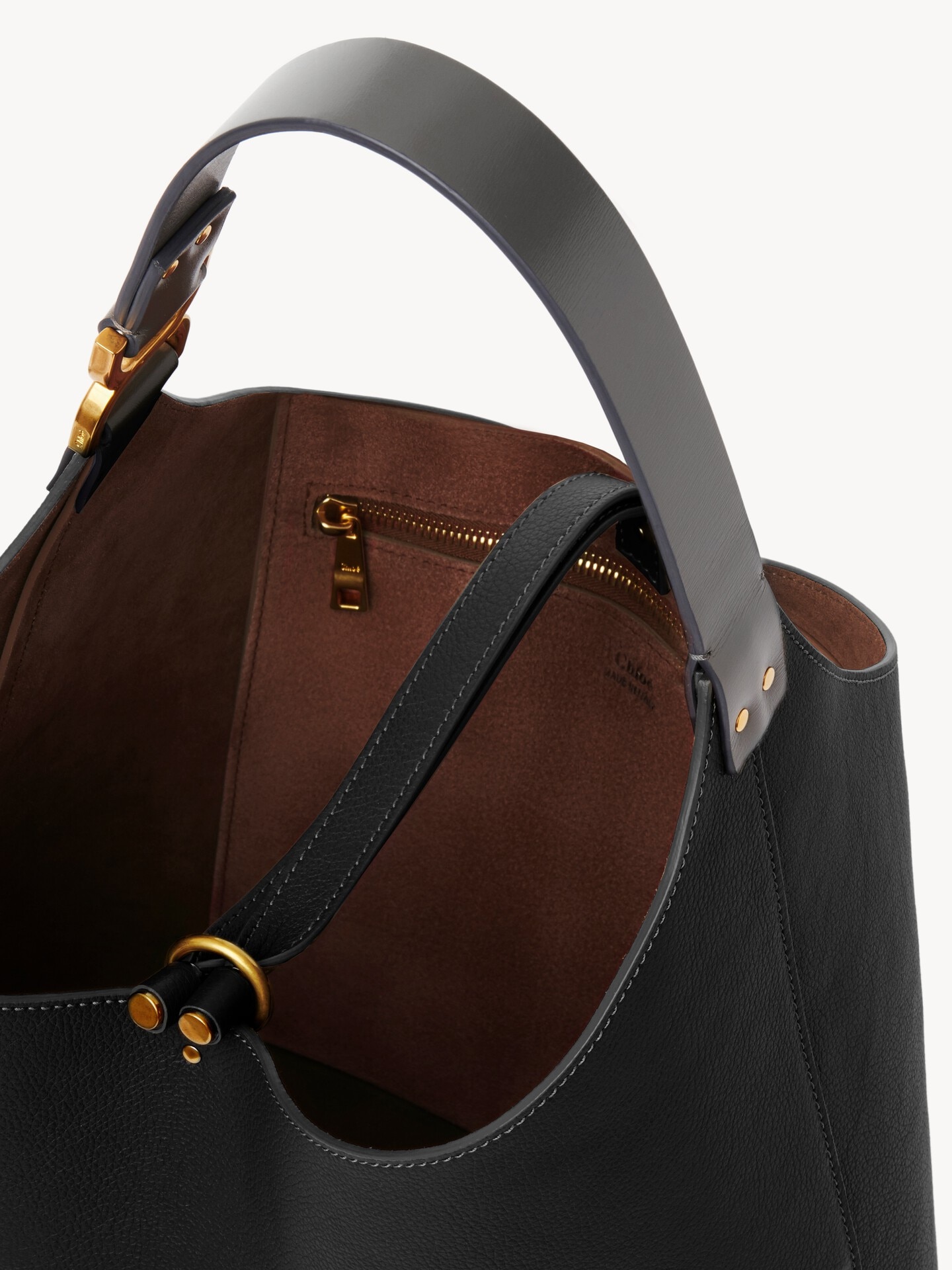 Small Marcie hobo bag in grained leather - 5