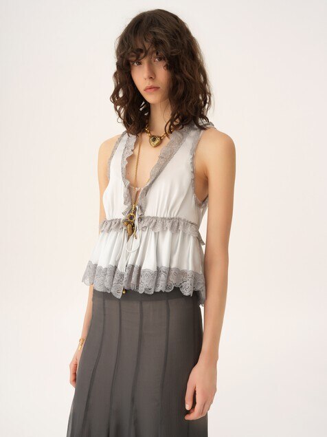 Fluid maxi skirt in silk mousseline