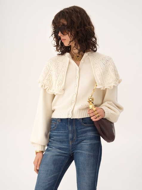 Cape-Strickjacke aus Woll-Kaschmir-Strick