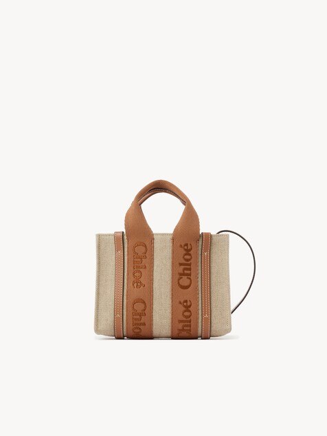 Mini sac cabas Woody en toile de lin