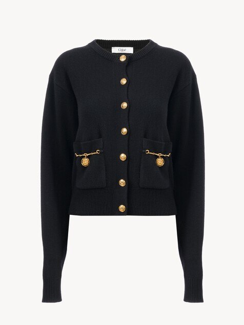 Horse Medal cardigan in a merino wool & cashmere knit