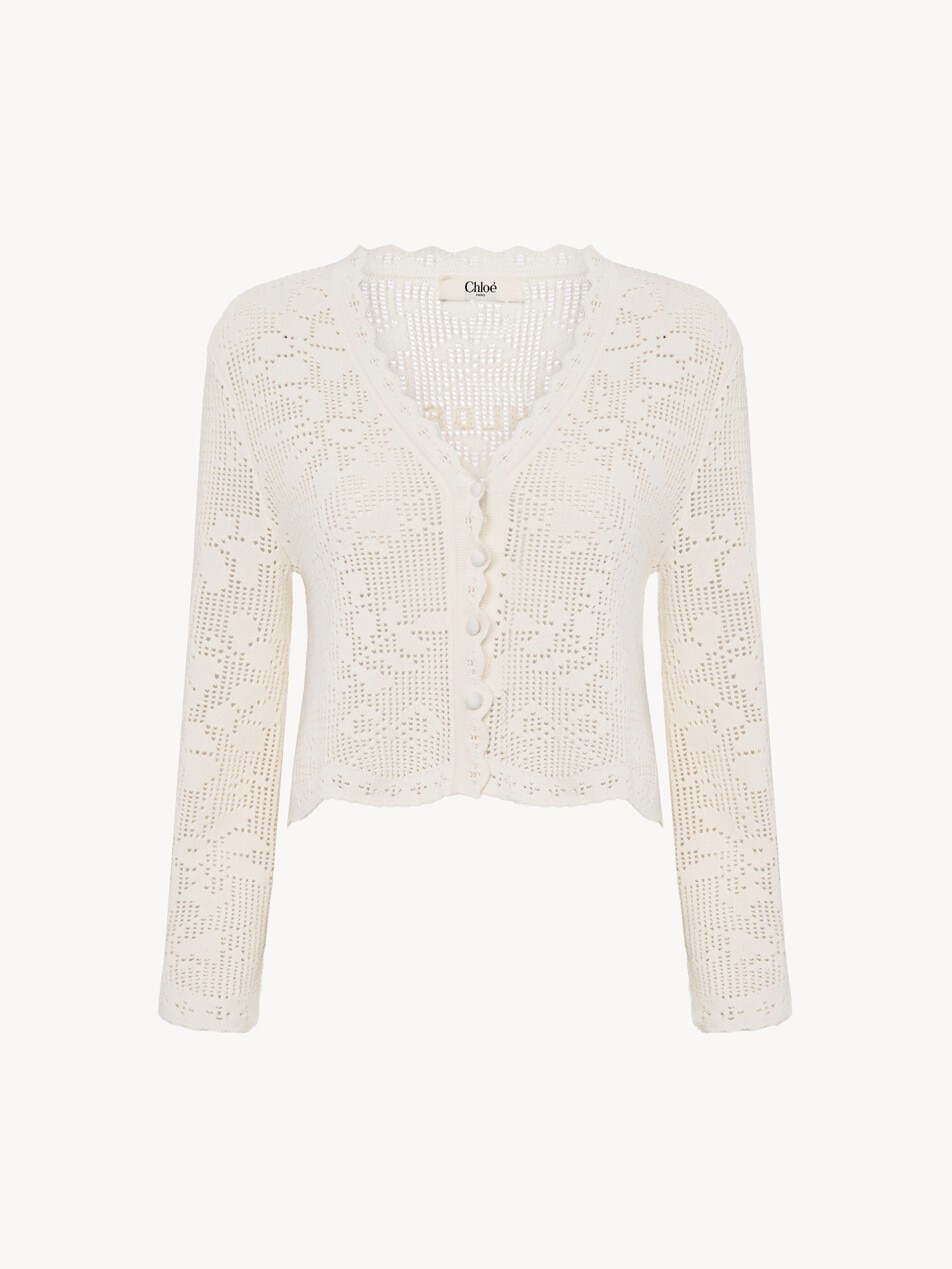 Cropped cardigan in a cotton knit
