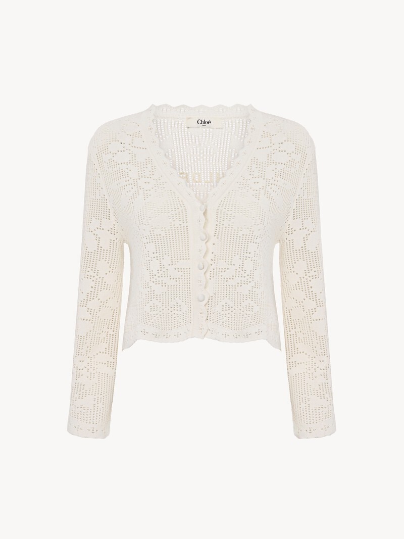 Cropped cardigan in a cotton knit by Chloé