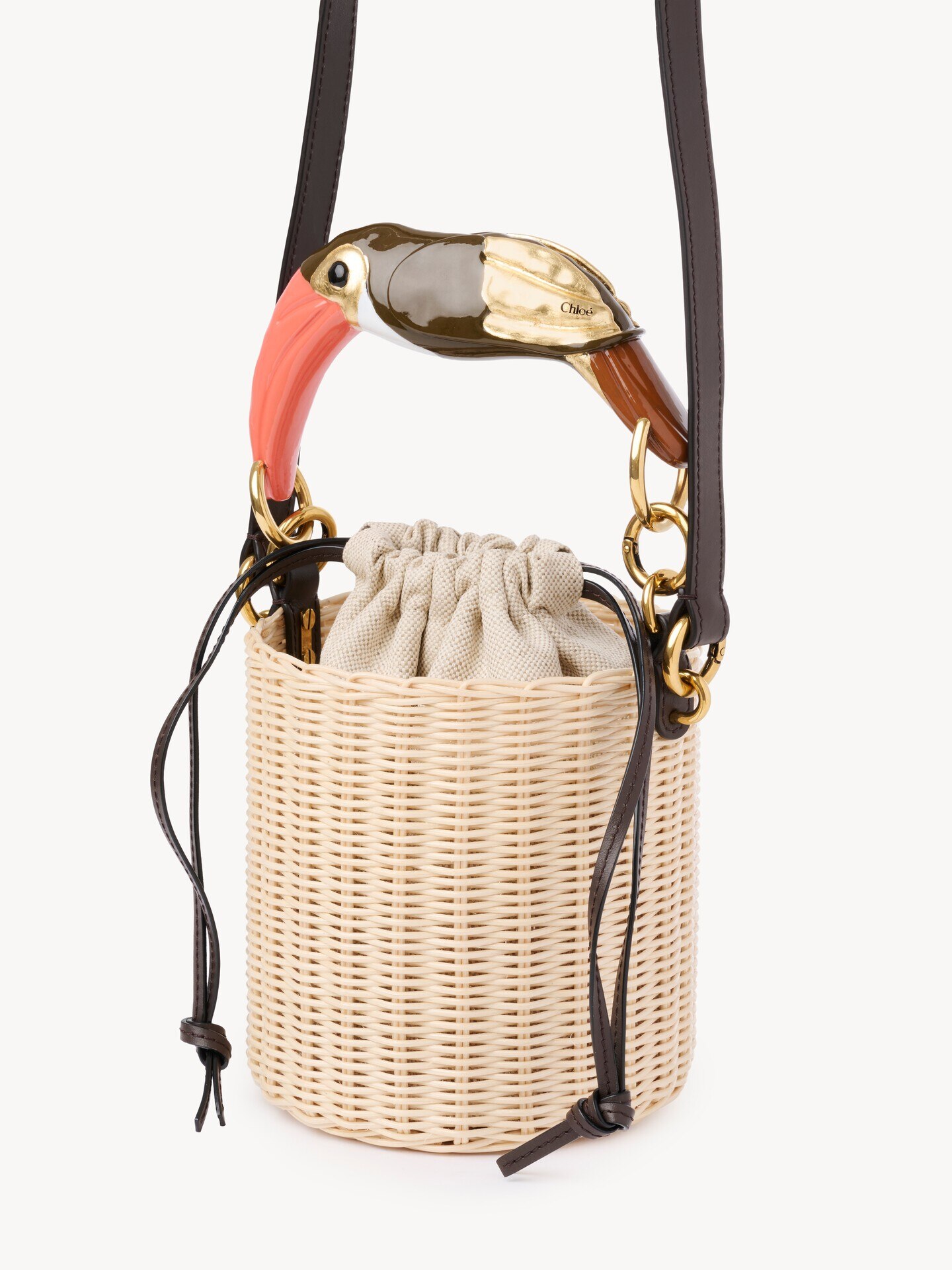 Chlo&eacute; Tropicus bucket bag in wicker - 4