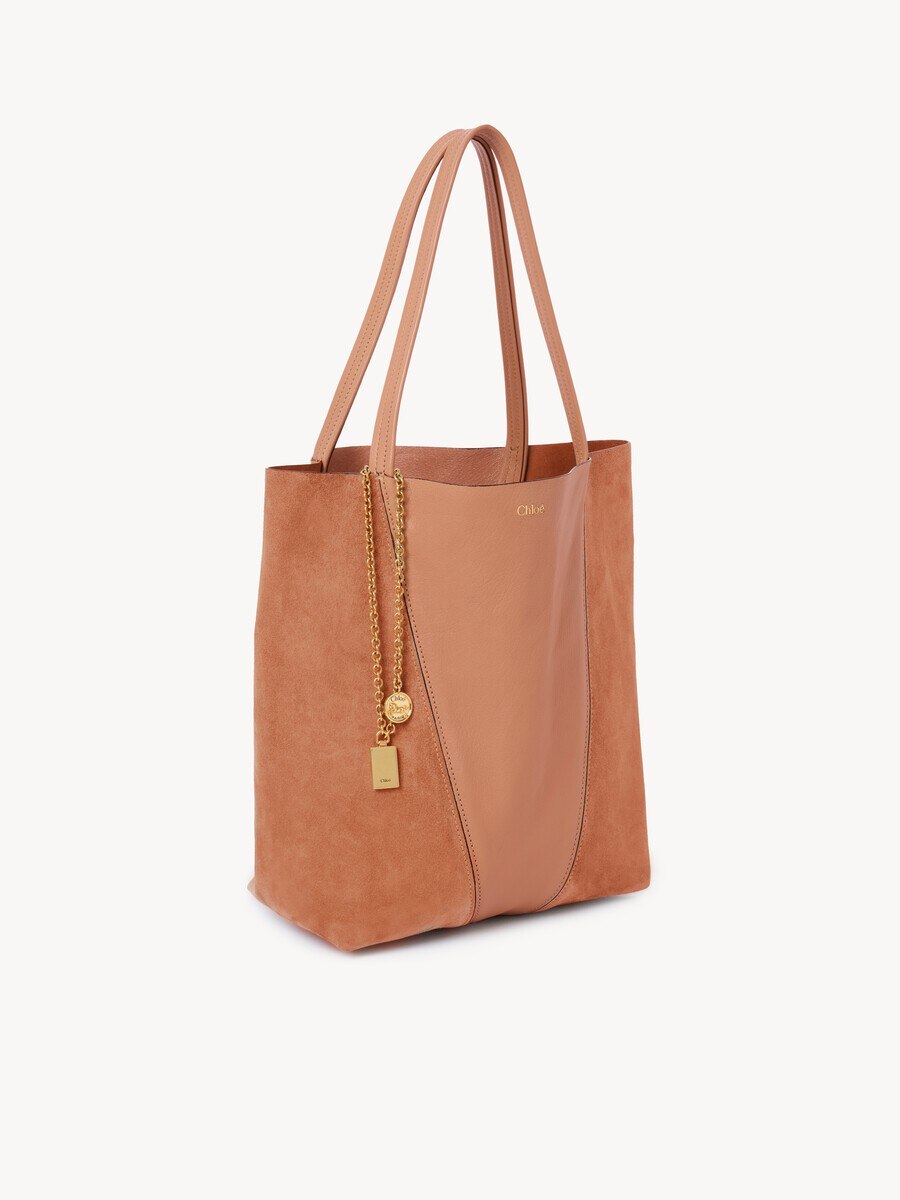 Chlo&eacute; Spin tote bag in grained & suede leather - 3