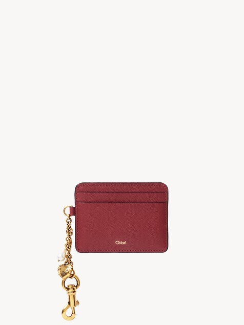 Porte-cartes Chlo&eacute; Charms en cuir grain&eacute;