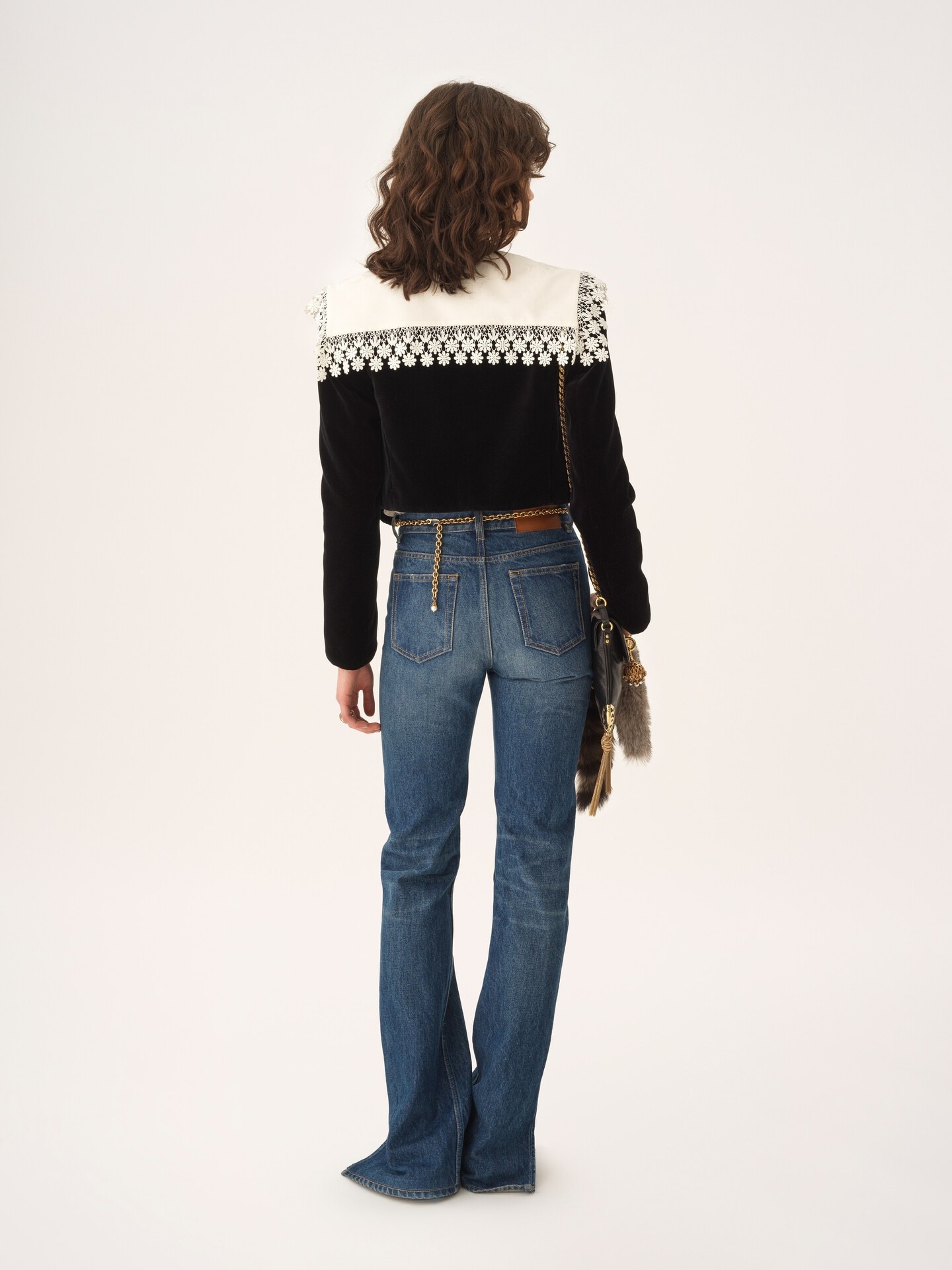 Chaqueta Spencer cropped de terciopelo - 5
