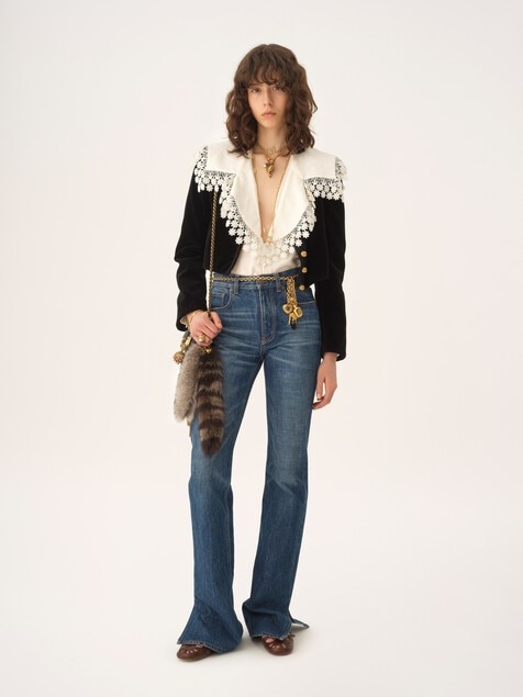 Cropped Spencer jacket in velvet