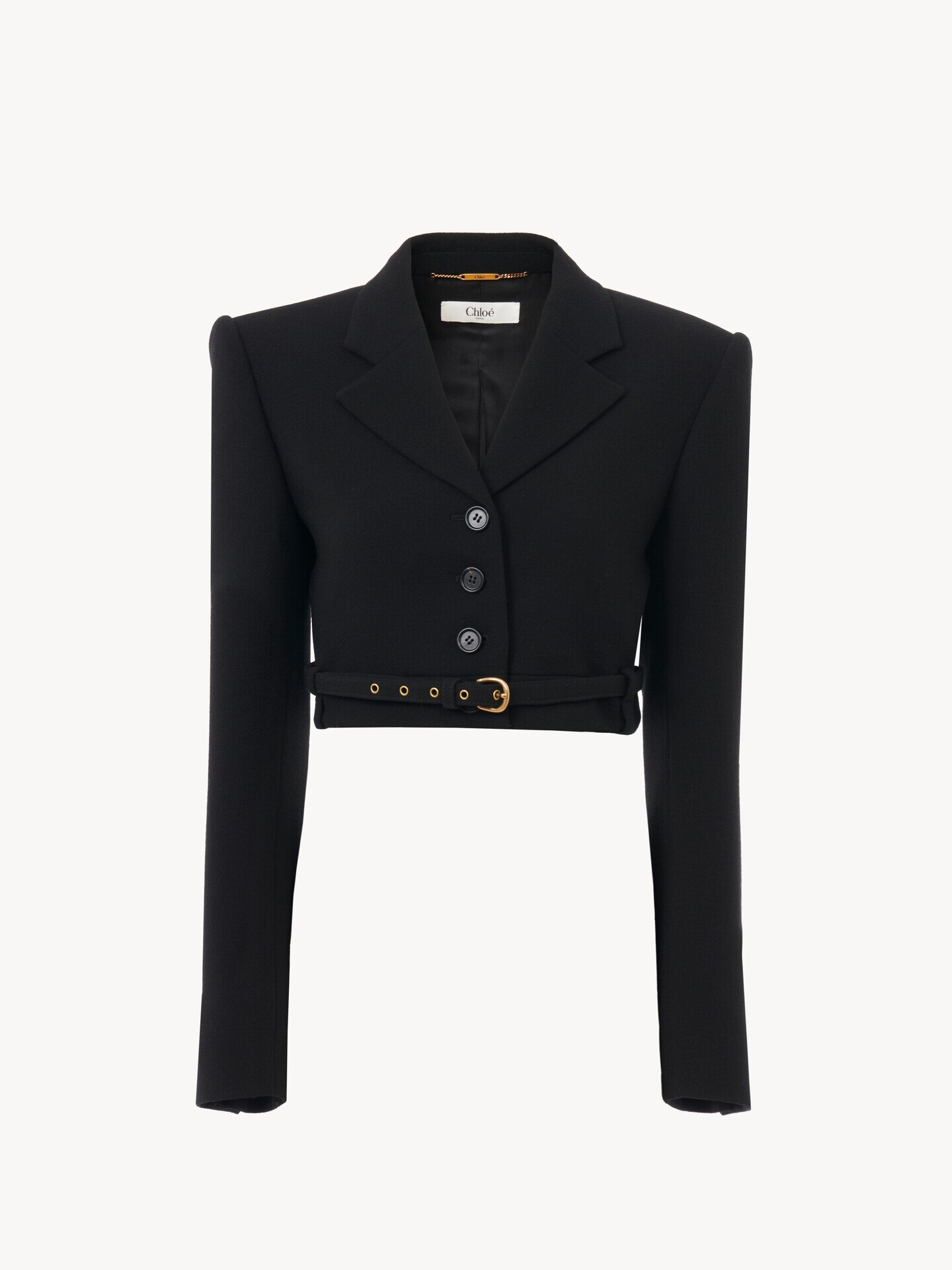 Cropped Spencer jacket in wool cr&ecirc;pe - 1