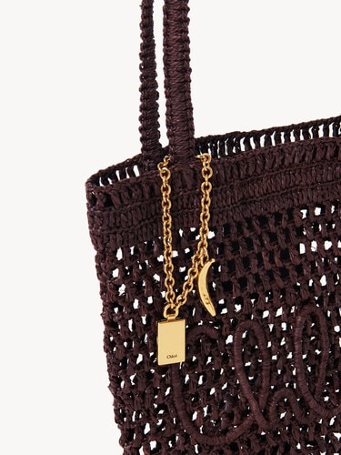 Small Summer Banana tote bag in raffia - 7