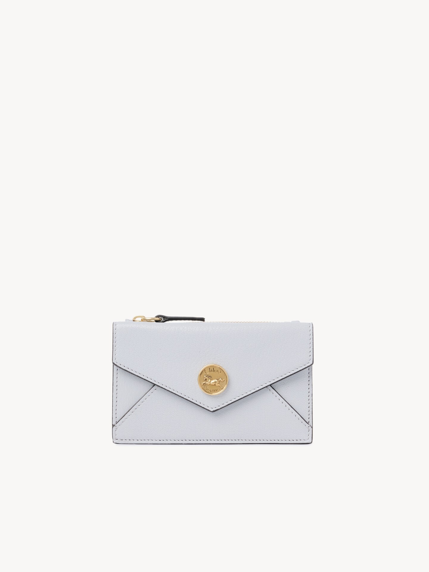 Small Envelope purse with card slots in grained leather - 1.0