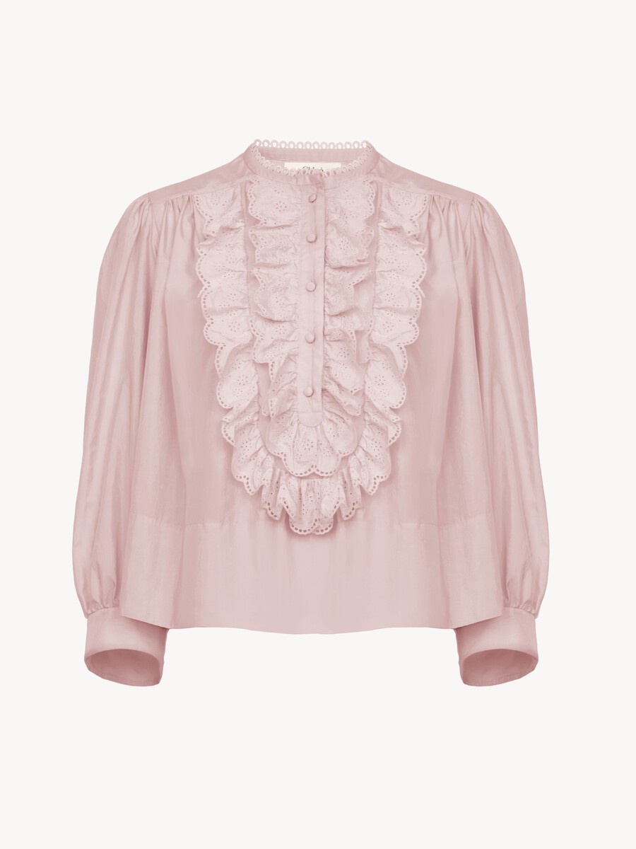 Gathered ruffle top in technical taffeta - 2