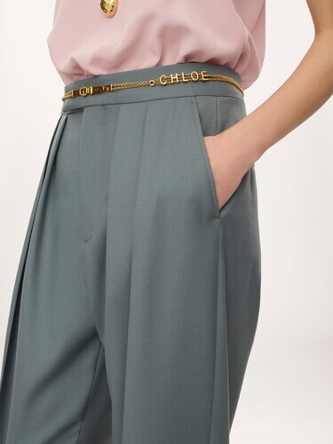 Tailored cigarette trousers in wool gabardine - 6