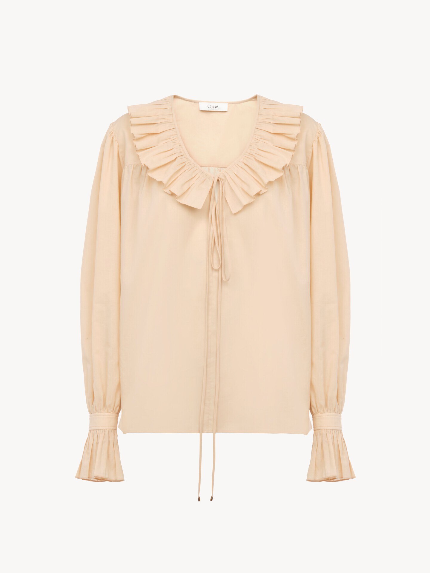 Gathered ruffle top in cotton voile - 1