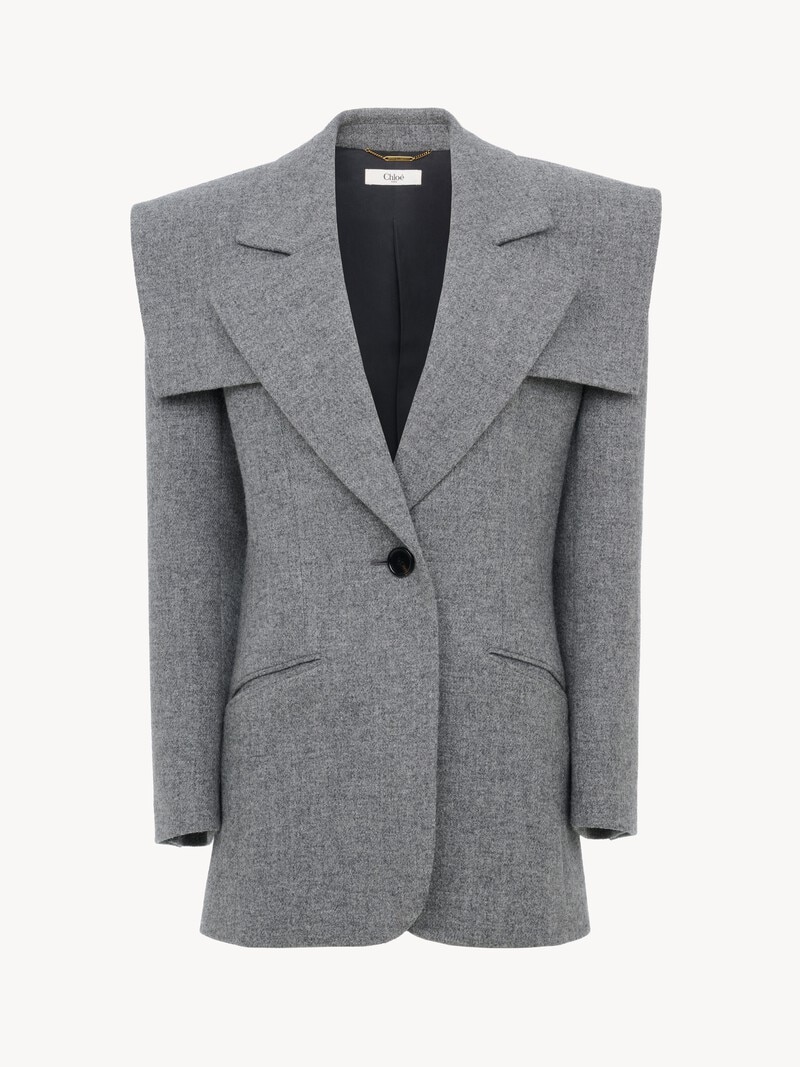 Single-breasted tailored jacket in chiné wool by Chloé