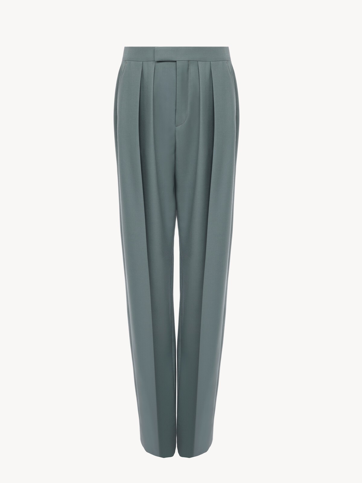 Tailored cigarette pants in wool gabardine