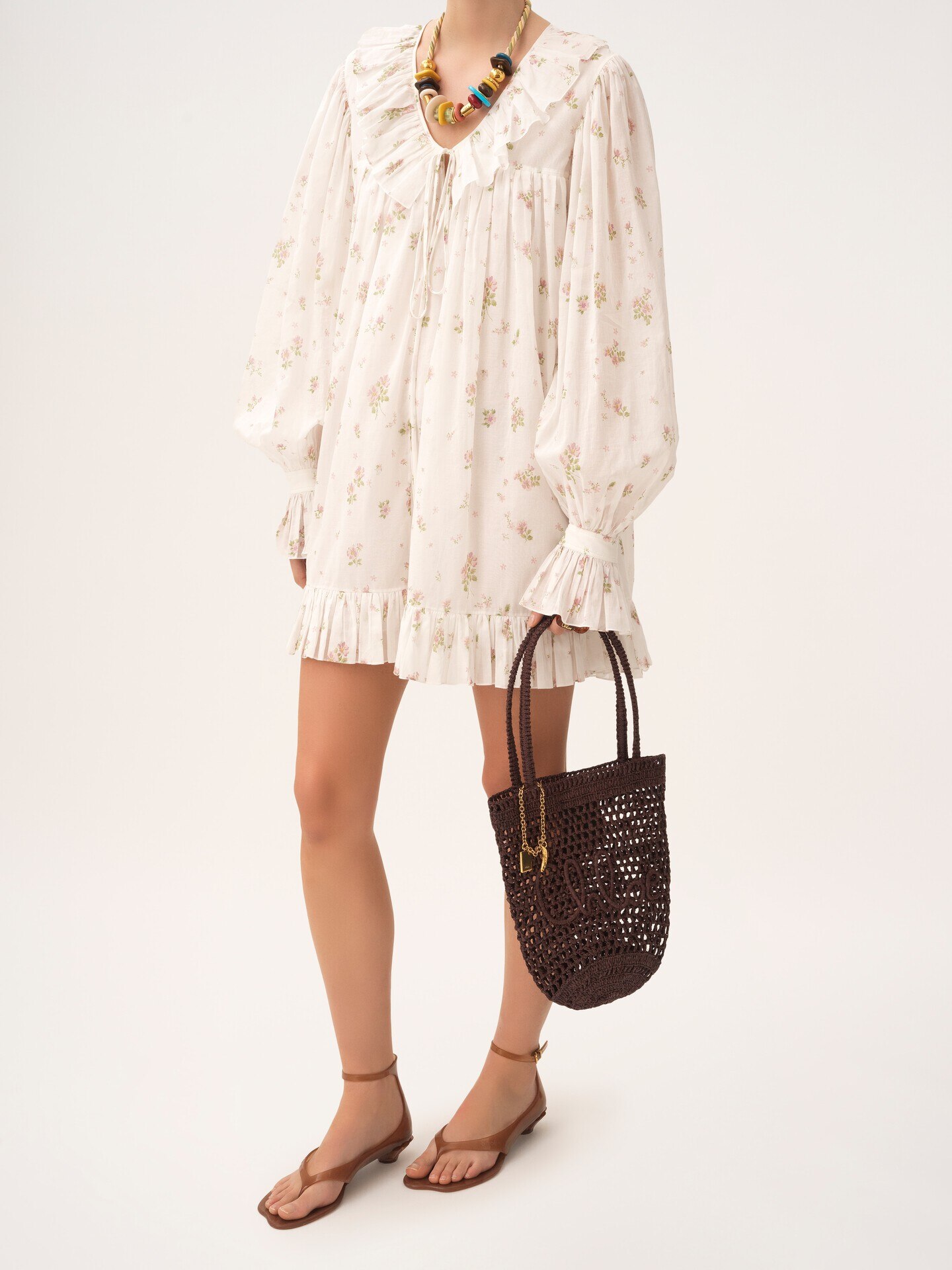 Small Summer Banana tote bag in raffia - 8