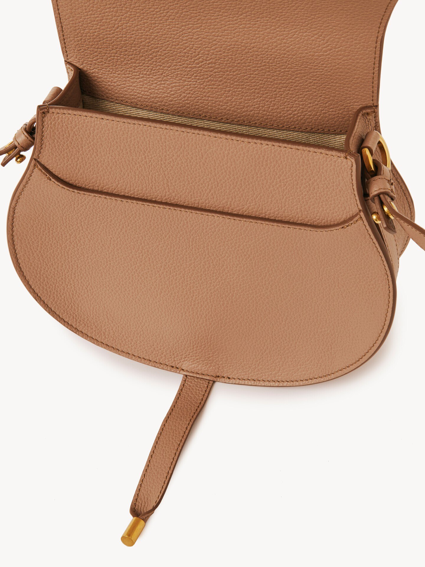 Marcie saddle bag in grained leather - 5.0