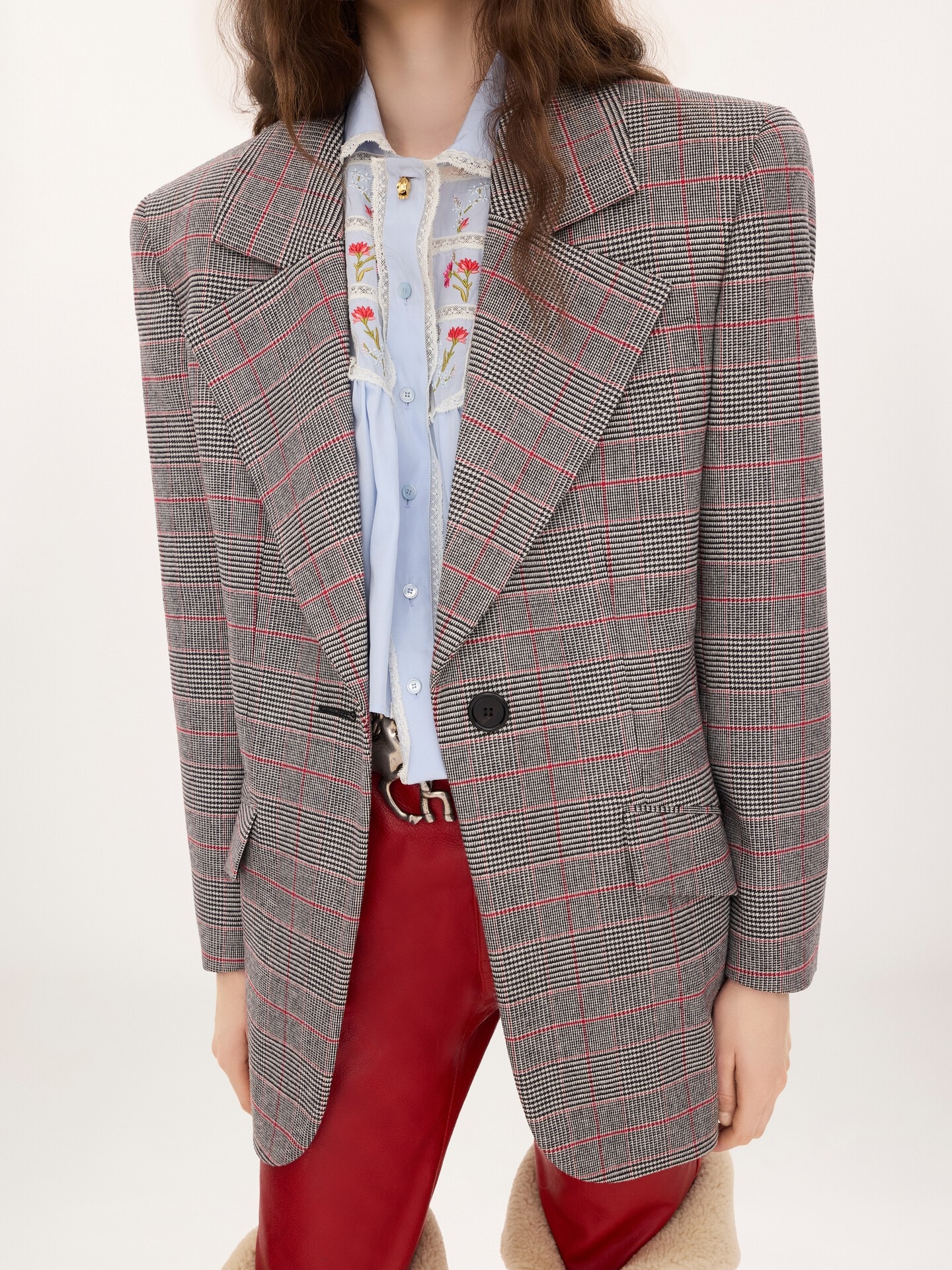 Single-breasted tailored jacket in Prince of Wales wool - 5.0