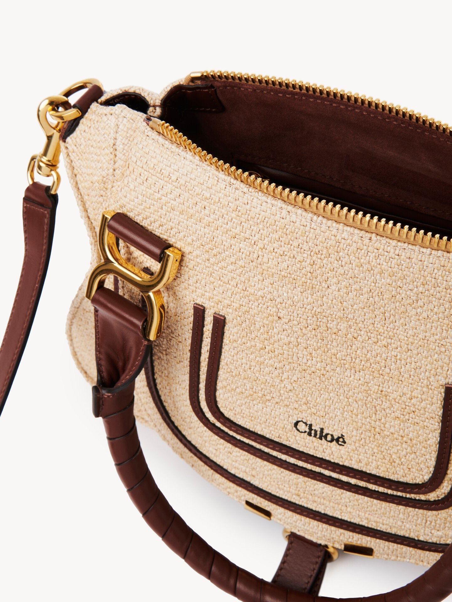Small Marcie bag in raffia-effect fibres - 7
