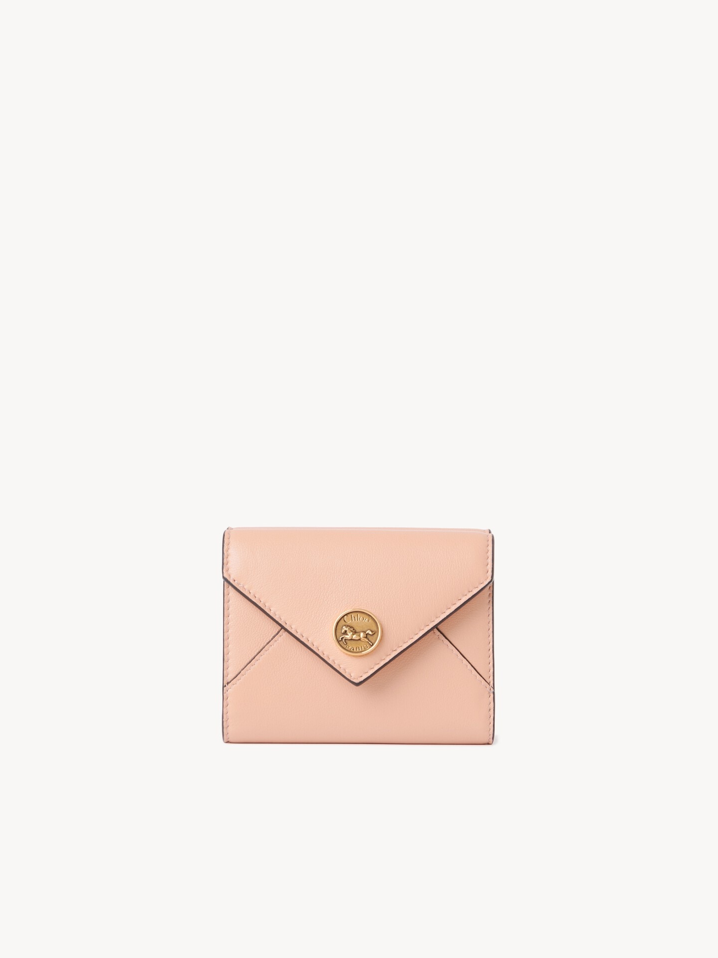 Kleines, dreifach klappbares Envelope Portemonnaie aus genarbtem Leder - 2