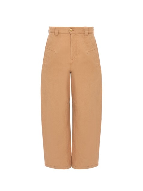 Barrel-leg trousers in cotton canvas 