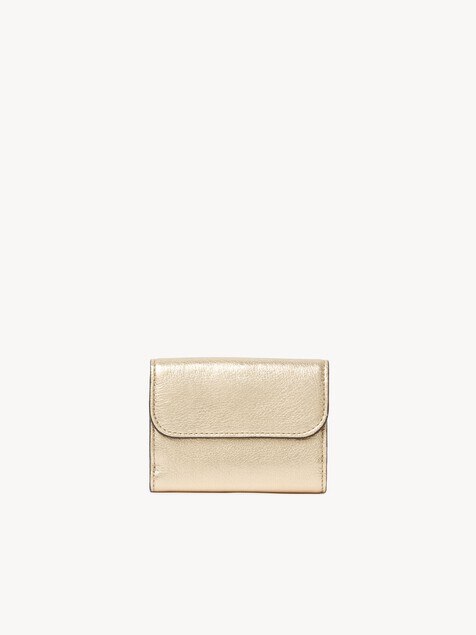 Mini Alphabet tri-fold in metallized leather