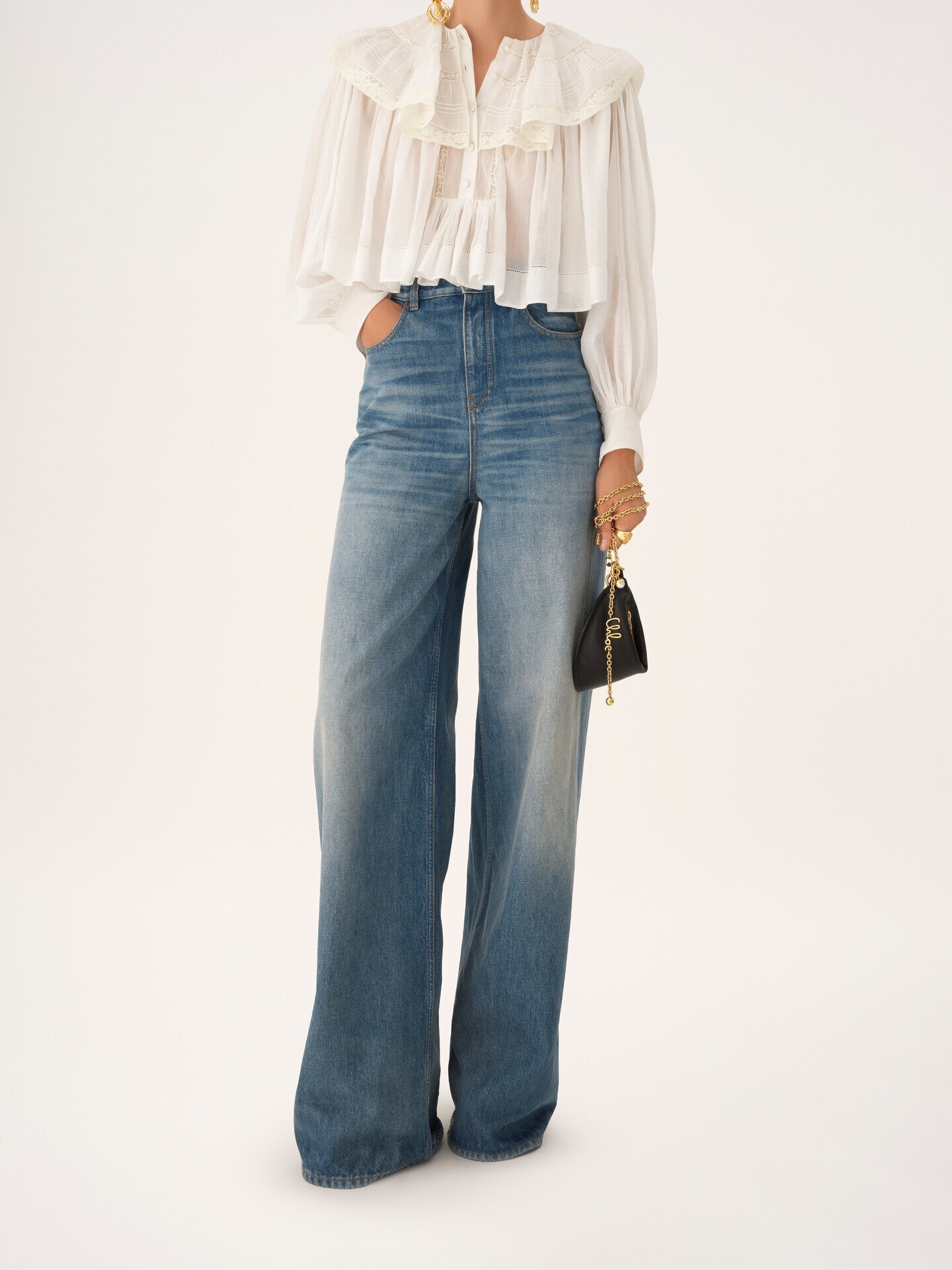 Mini sac port&eacute; &eacute;paule Chlo&eacute; Icons en cuir lisse - 8