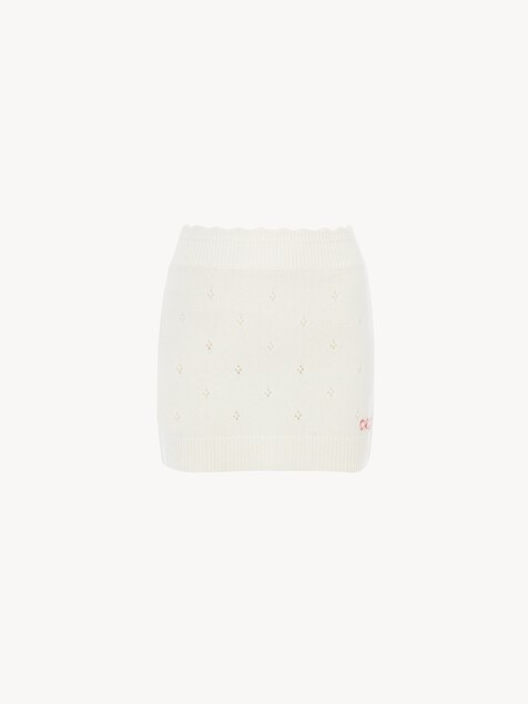 Minifalda ajustada de punto de lana y cachemira