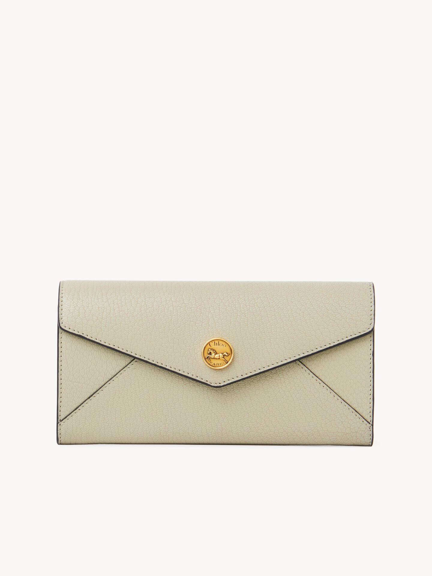 Envelope long wallet with flap in grained leather - 3