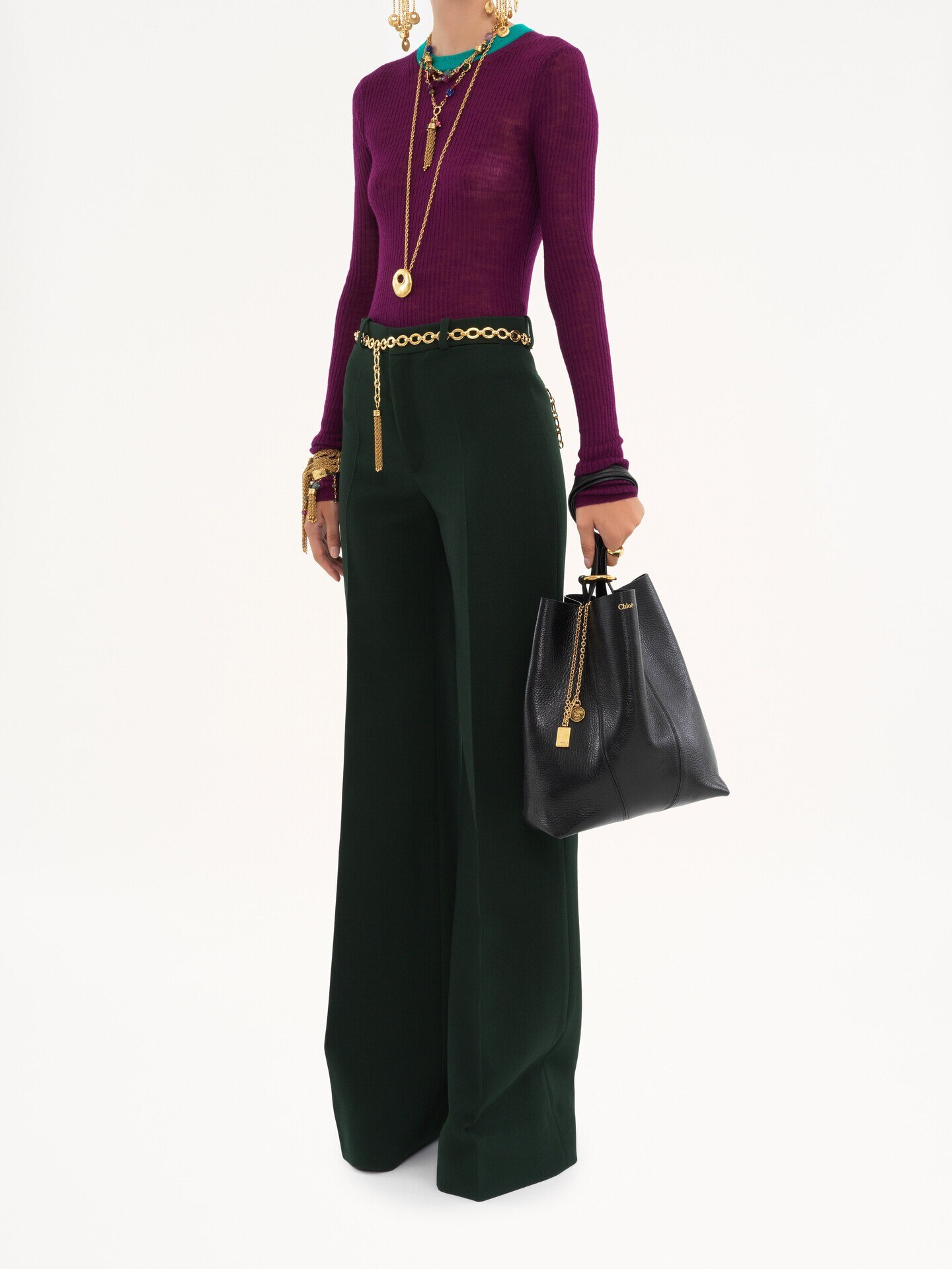 Chlo&eacute; Spin tote bag in grained leather - 8