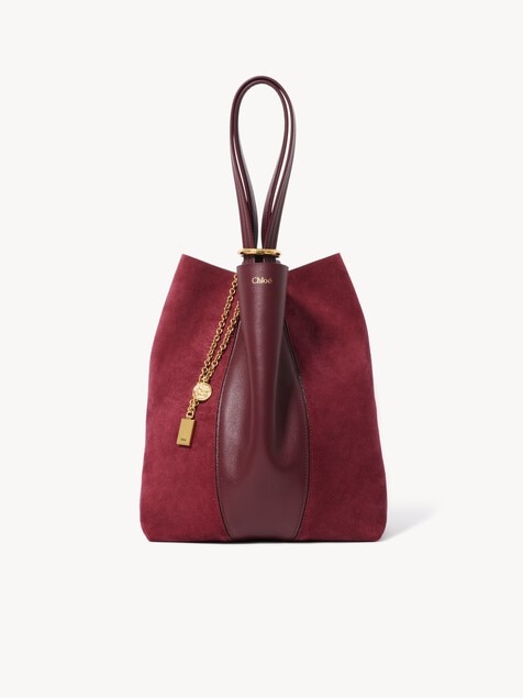 Chlo&eacute; Spin tote bag in suede & soft leather