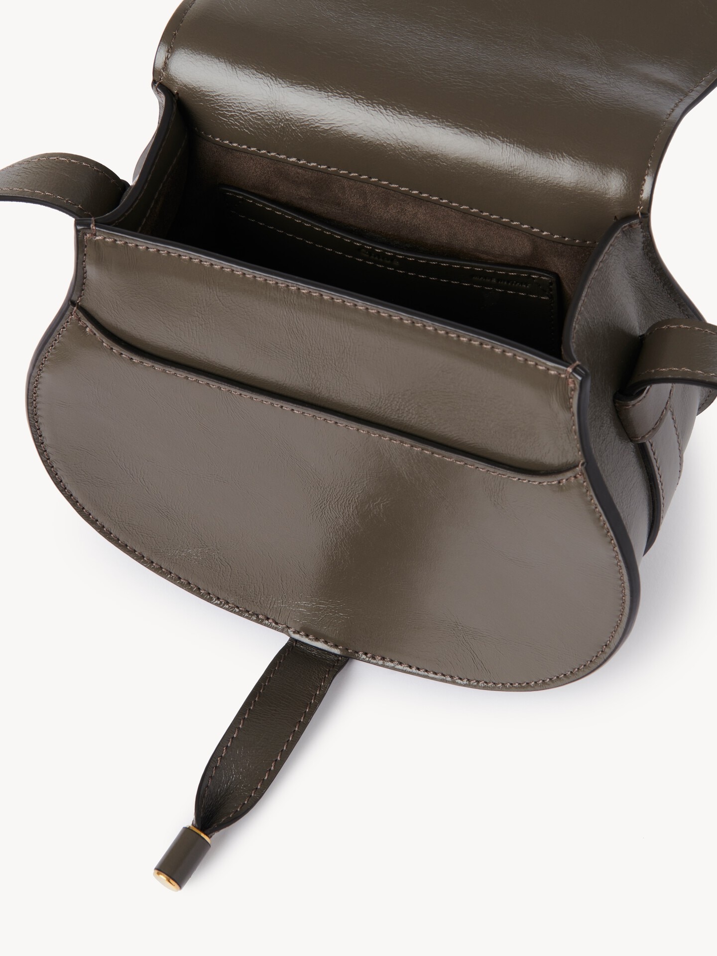 Petit sac port&eacute; &eacute;paule Marcie en cuir brillant - 7