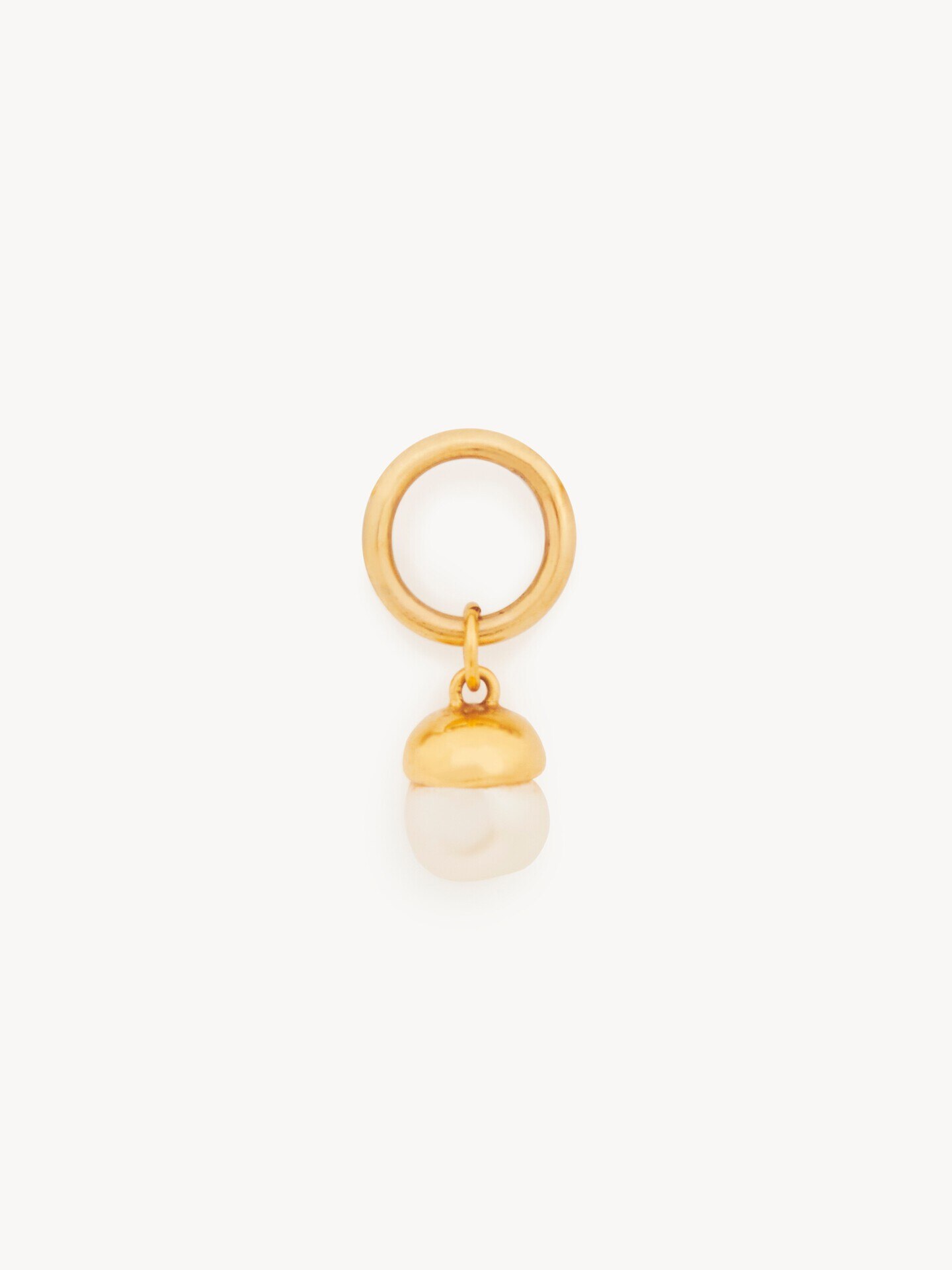 Alphabet pearl charm in pearl & brass - 2