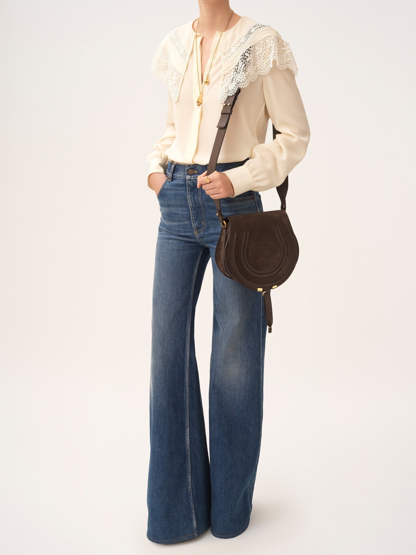 Bolso saddle Marcie de ante - 8