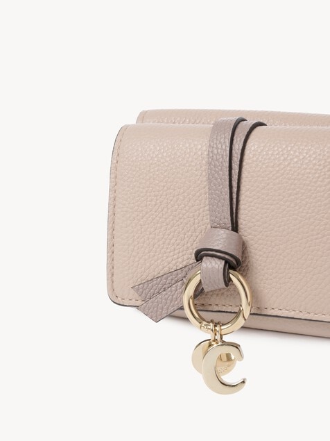 Mini Alphabet tri-fold in grained leather