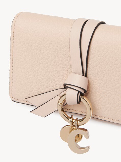 Alphabet key case in grained leather