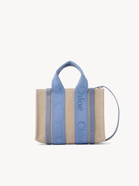 Small Woody tote bag in linen