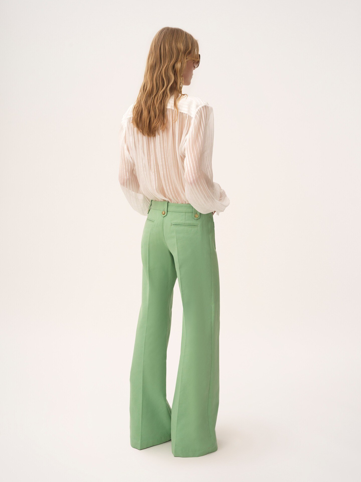 Flared pants in cotton canvas - 5