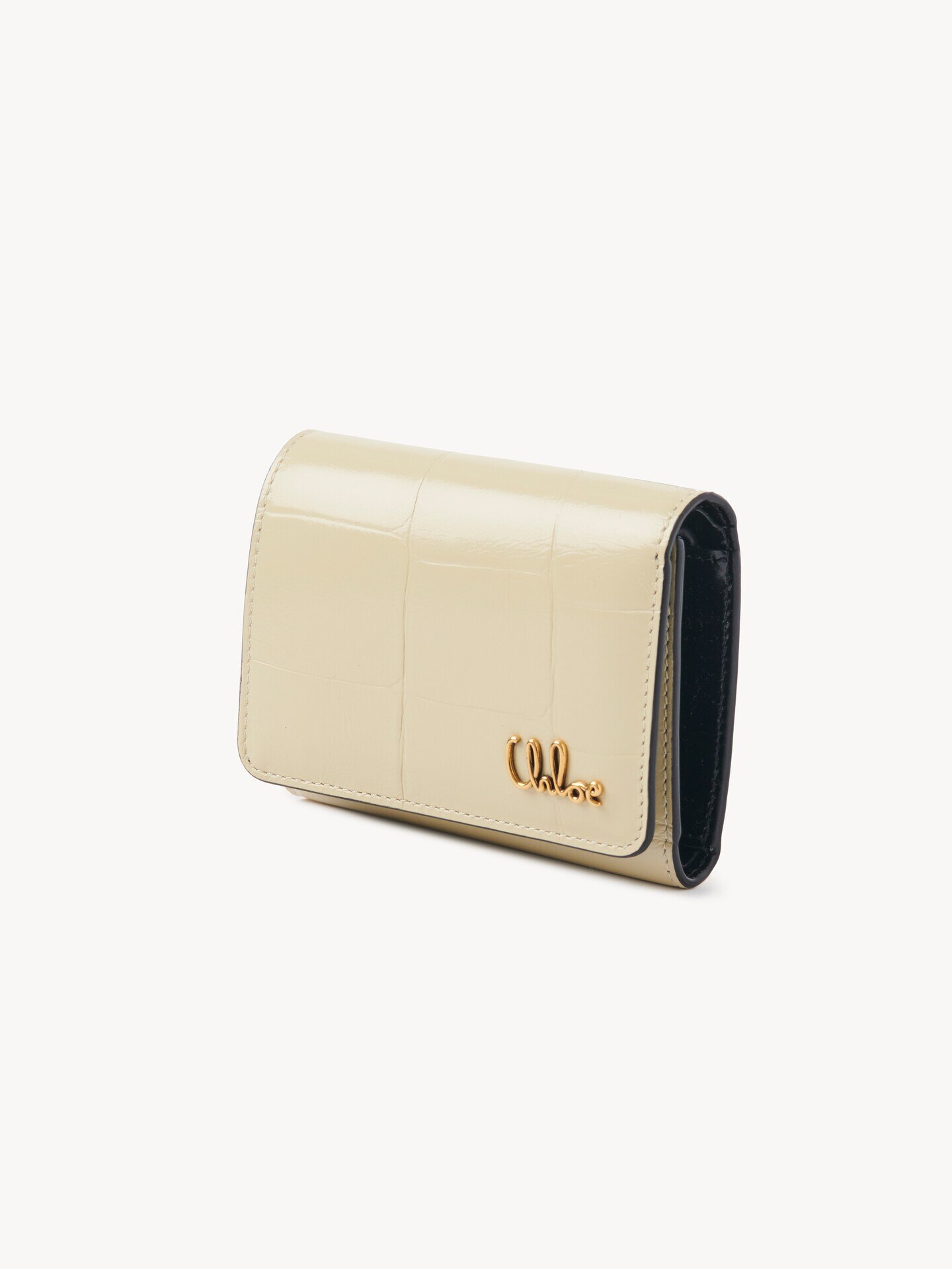Small Chlo&eacute; Iconic tri-fold in croco-effect leather - 3