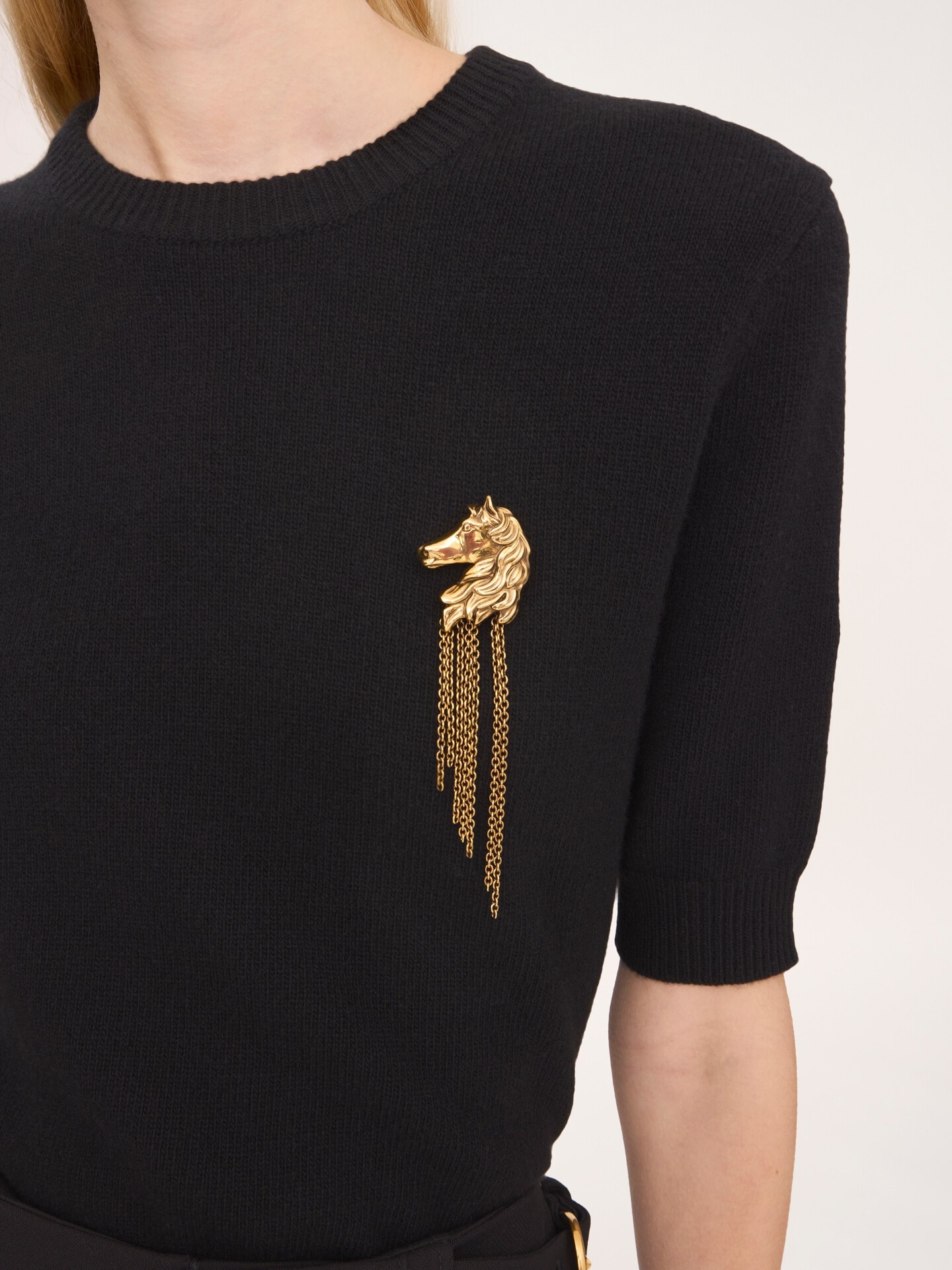 Short-sleeve jumper in a merino & cashmere wool knit - 6