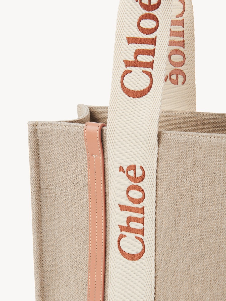 Woody tote bag in linen - 7