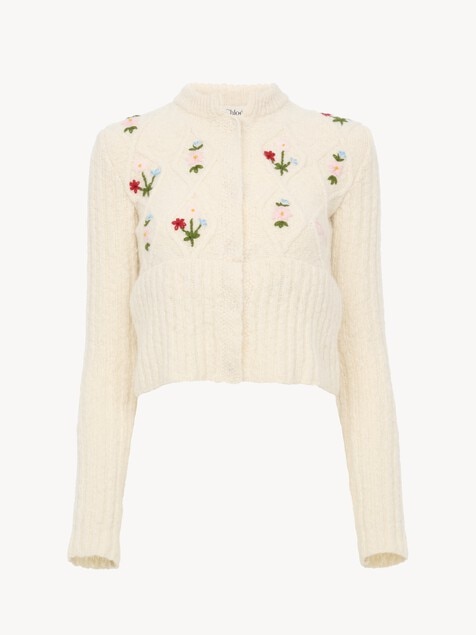 Fitted cardigan in a wool knit